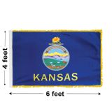 4'x6' Kansas Indoor Nylon Flag 