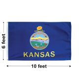 6'x10' Kansas Nylon Outdoor Flag