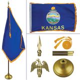 Kansas 8' Heavy Oak Indoor Flag Kit