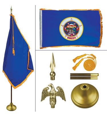 Minnesota 8' Heavy Oak Indoor Flag Kit