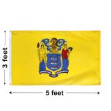 3'x5' New Jersey Nylon Outdoor Flag