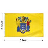 3'x5' New Jersey Nylon Outdoor Flag