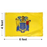 4'x6' New Jersey Indoor Nylon Flag 