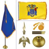 New Jersey 8' Heavy Oak Indoor Flag Kit