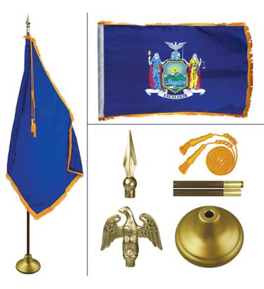 New York 8' Heavy Oak Indoor Flag Kit