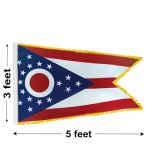 3'x5' Ohio Indoor Nylon Flag 