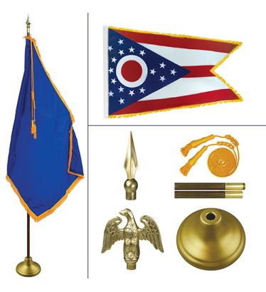 Ohio 8' Heavy Oak Indoor Flag Kit