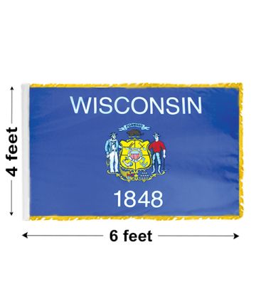 4'x6' Wisconsin Indoor Nylon Flag 