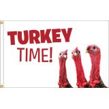 3'x5' Turkey Time Nylon Flag
